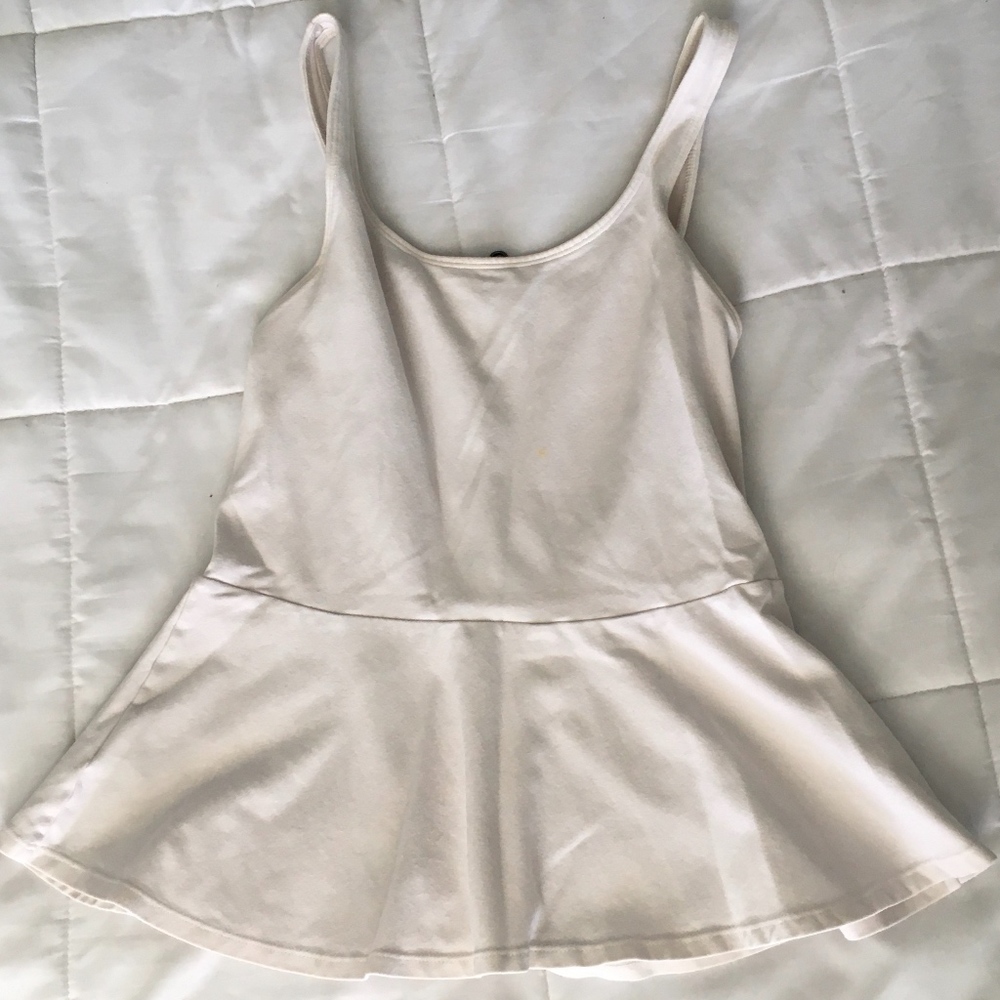 White peplum top